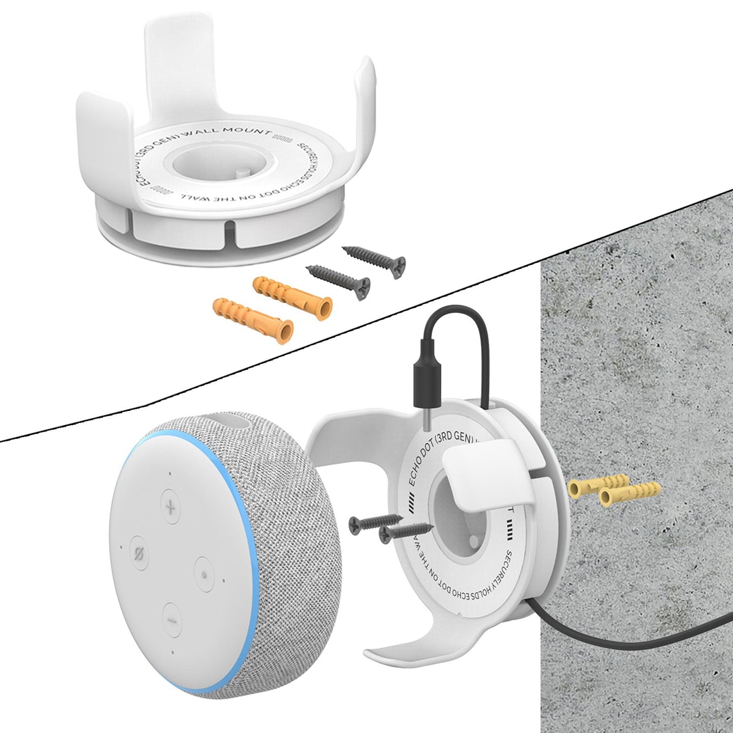 Wall Mount Holder Smart Home Stand for Google Home Mini White 1 Set