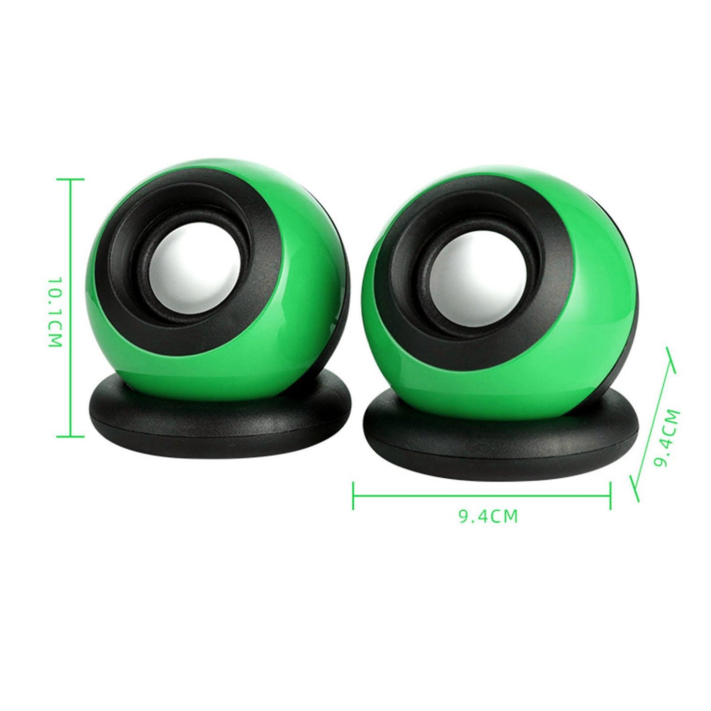 Mini USB Computer Speaker, Stereo Music Deep Bass Laptops Notebook Green
