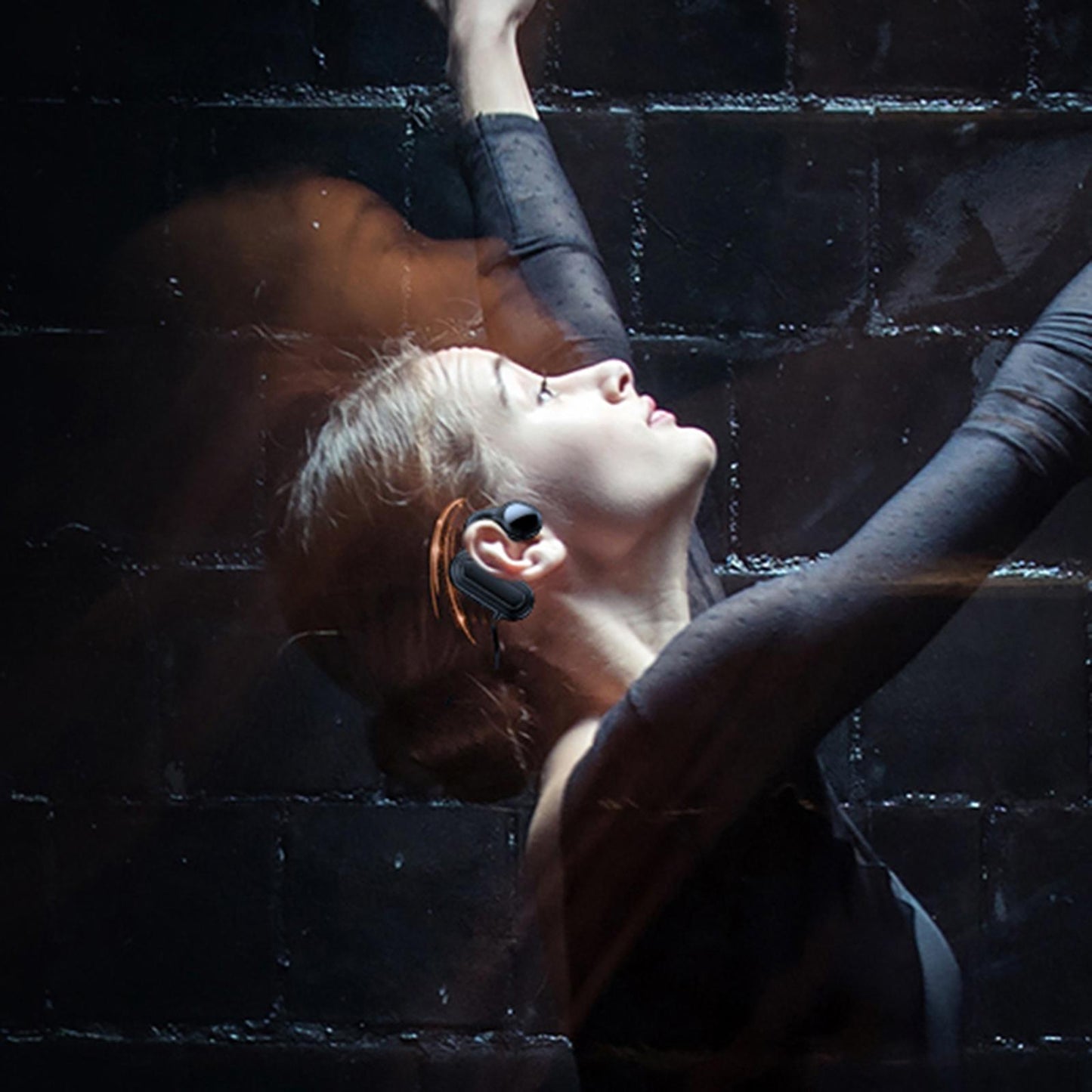 Bone Conduction Headphones Support TF Card Open Ear Driving Meeting Black Box