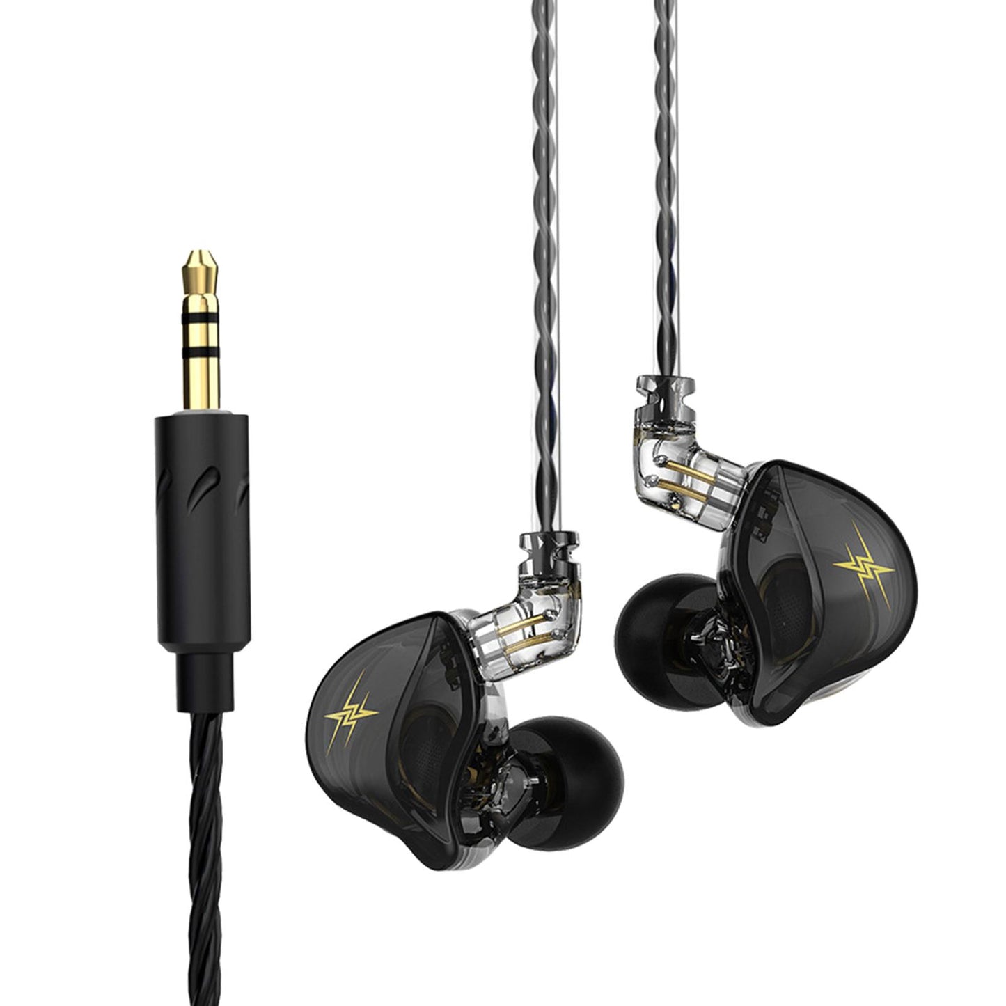 Wired Earbuds Earphone Noise Cancelling for Sport Phone Without Mic Black