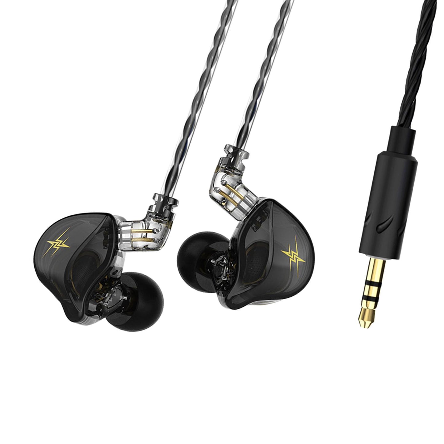 Wired Earbuds Earphone Noise Cancelling for Sport Phone Without Mic Black