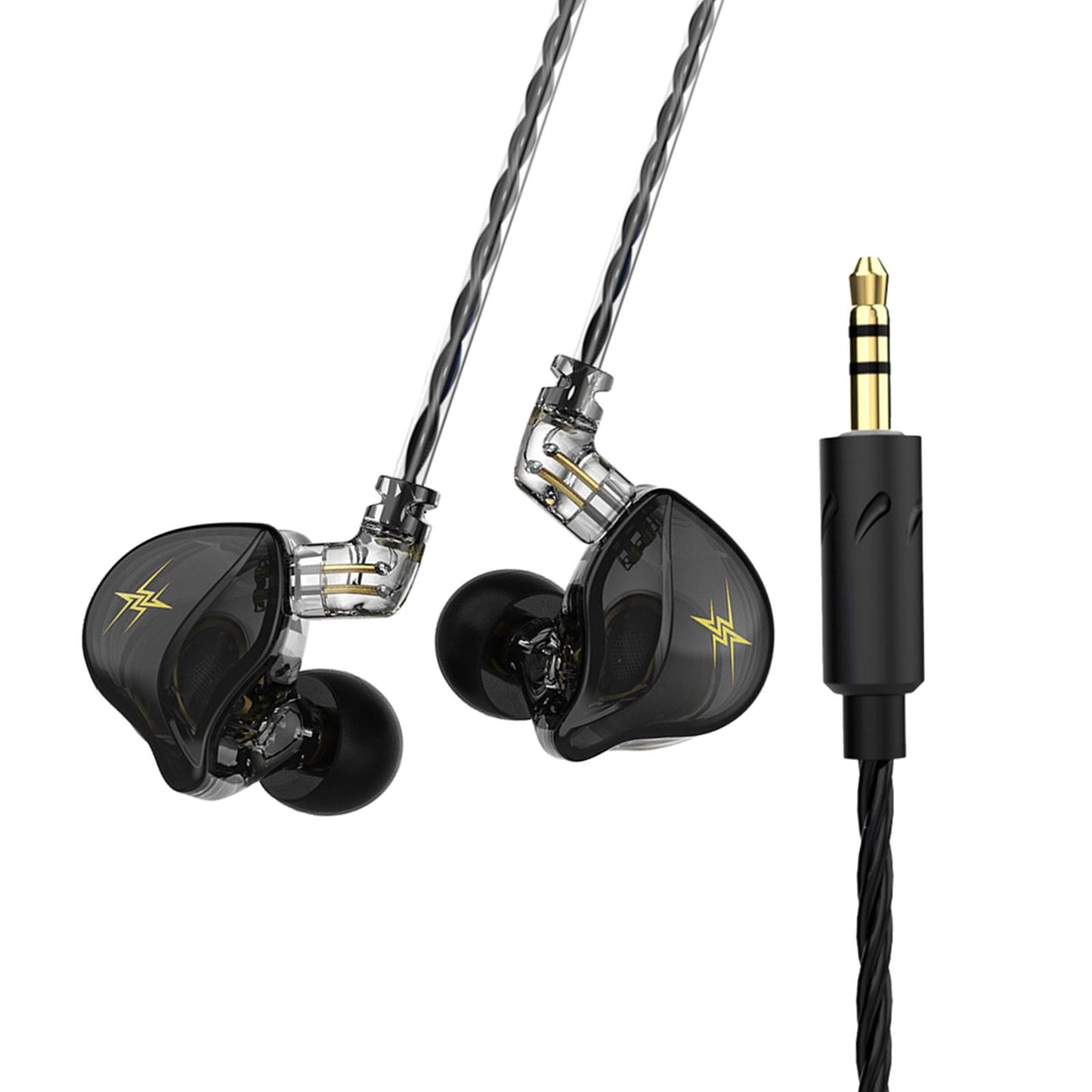 Wired Earbuds Earphone Noise Cancelling for Sport Phone Without Mic Black