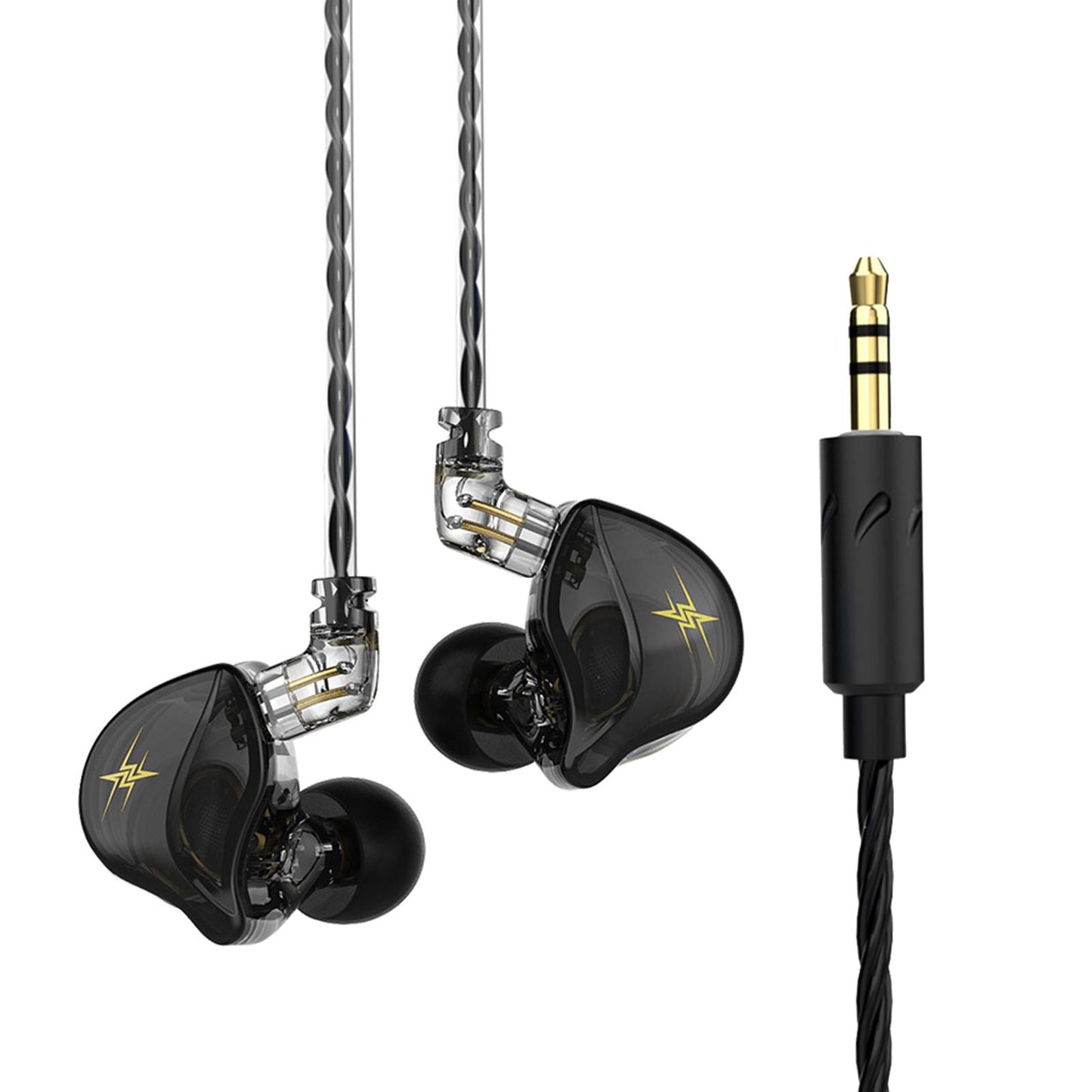 Wired Earbuds Earphone Noise Cancelling for Sport Phone Without Mic Black