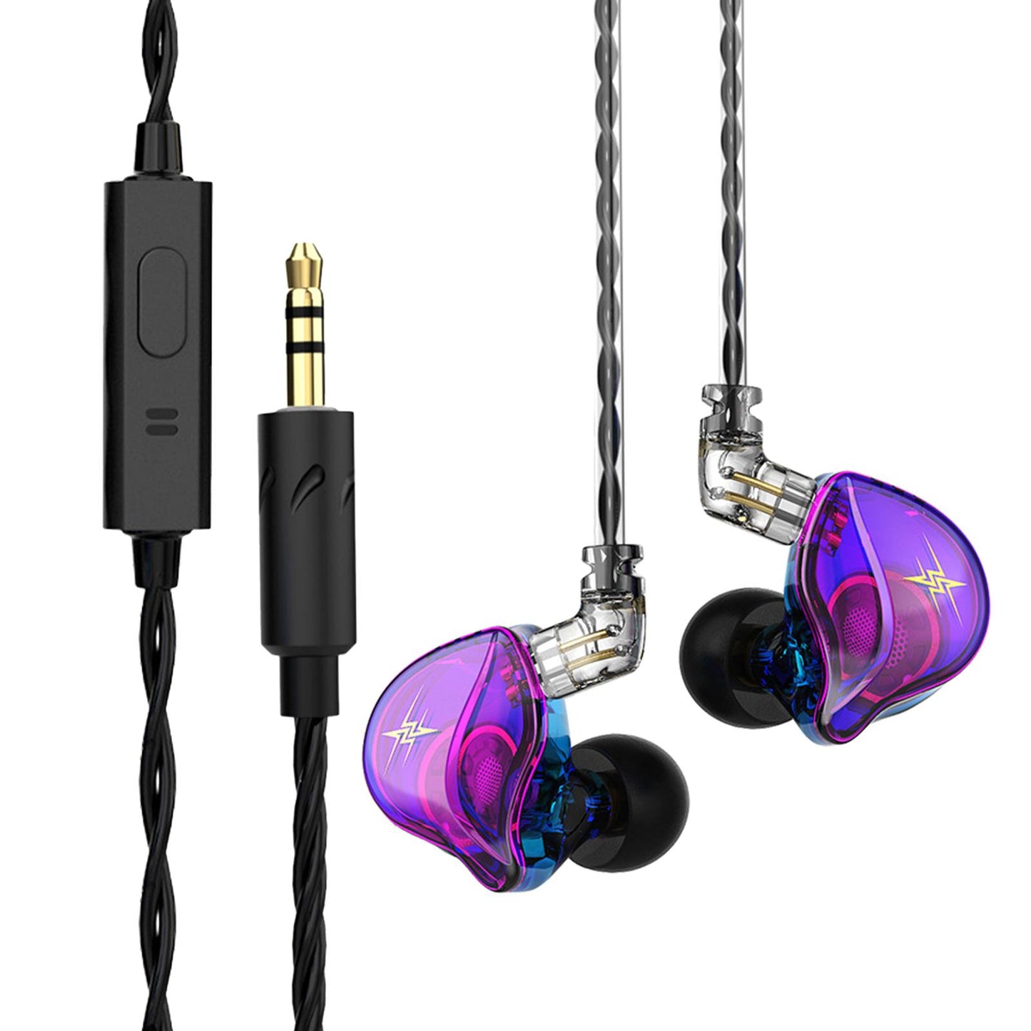 Wired Earbuds Earphone Noise Cancelling for Sport Phone Online Mic Colorful