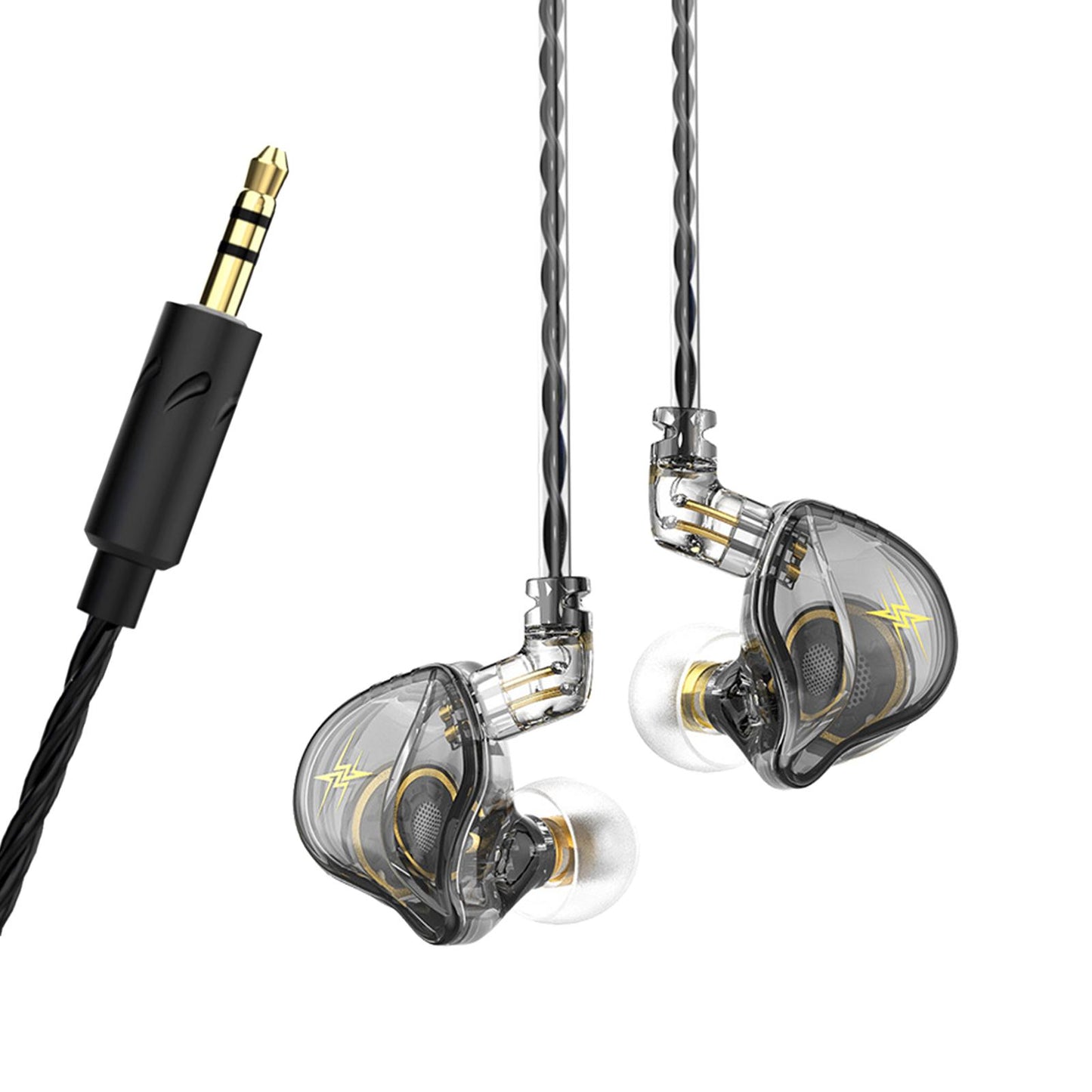 Wired Earbuds Earphone Noise Cancelling for Sport Phone Without Mic Grey