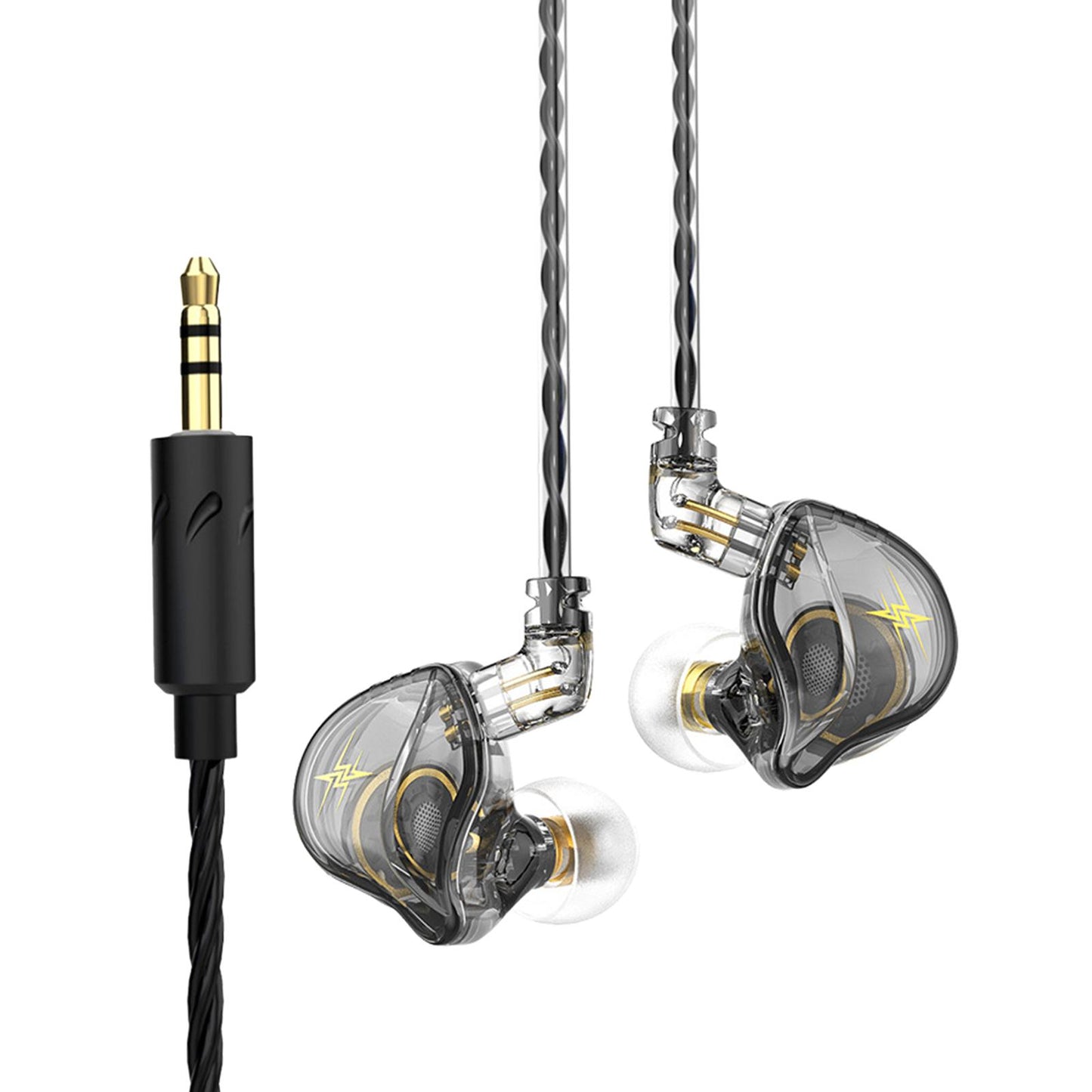 Wired Earbuds Earphone Noise Cancelling for Sport Phone Without Mic Grey