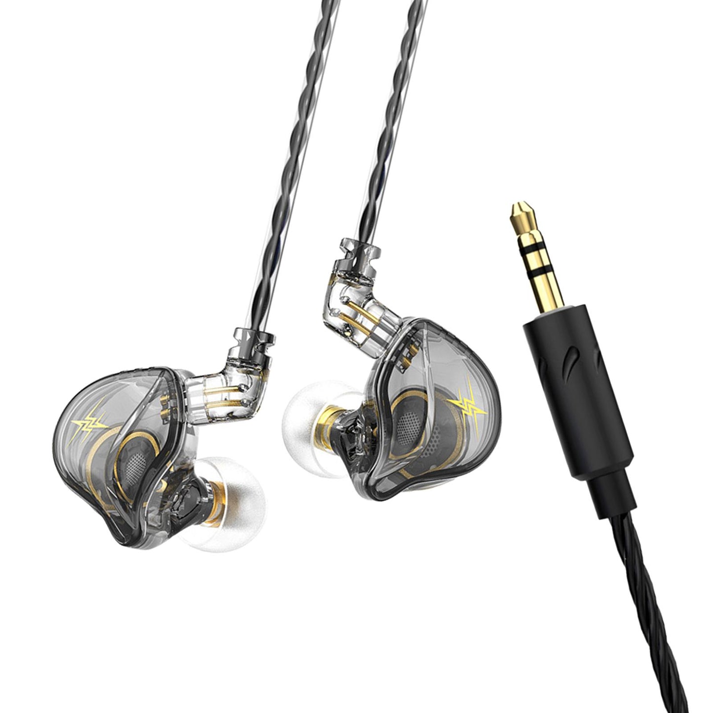 Wired Earbuds Earphone Noise Cancelling for Sport Phone Without Mic Grey