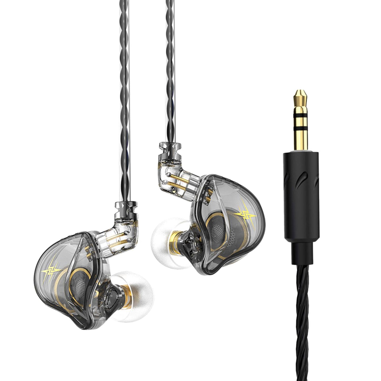 Wired Earbuds Earphone Noise Cancelling for Sport Phone Without Mic Grey