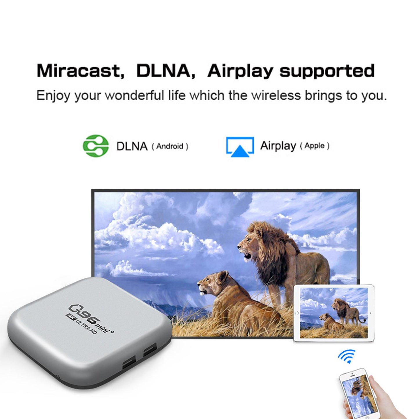Smart TV Case HD 2.4G Wifi Home TV for Android Set Top Box 4GB+64GB