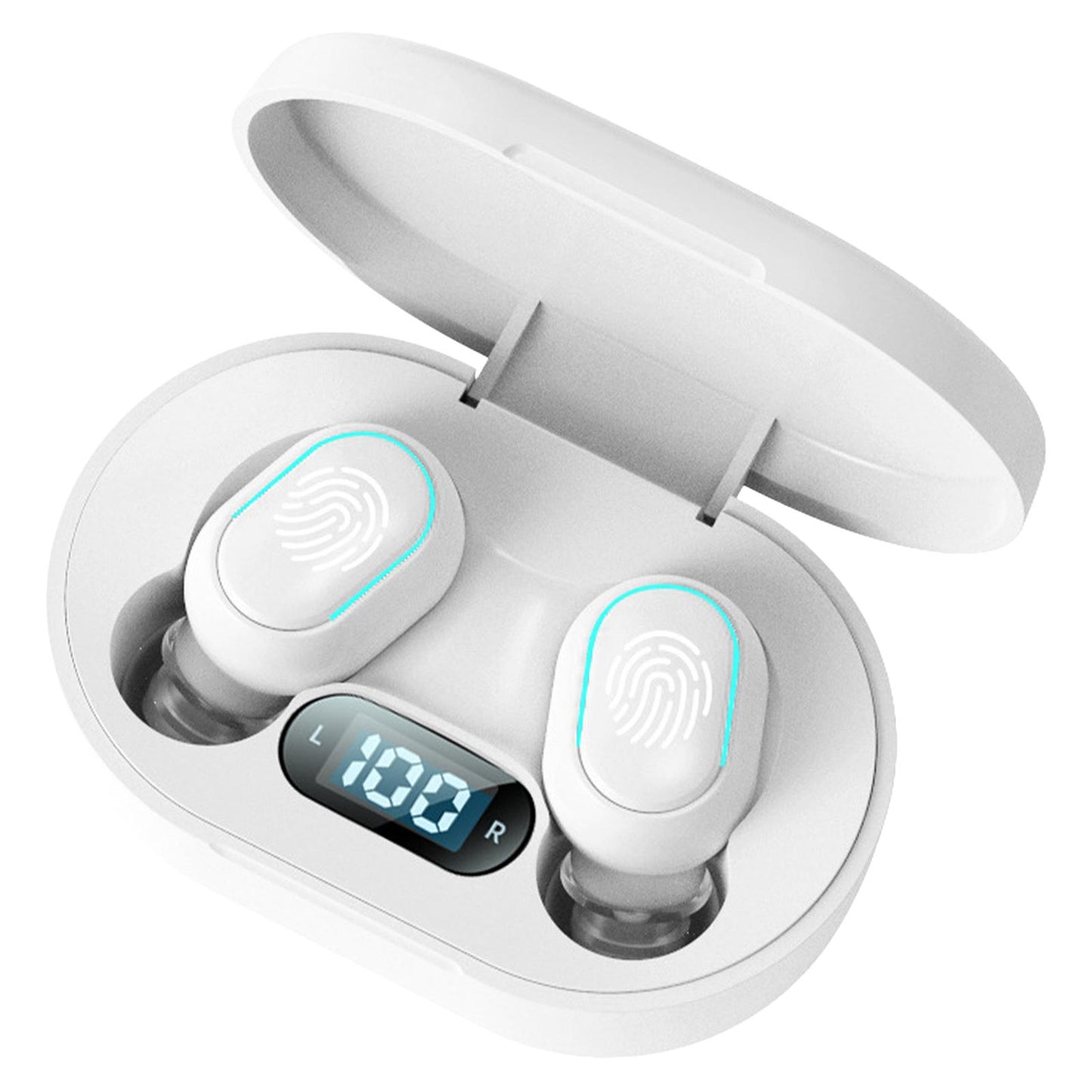 Wireless Bluetooth Earbuds 5.2 Noise Cancelling Rechargeable for Work Sport White