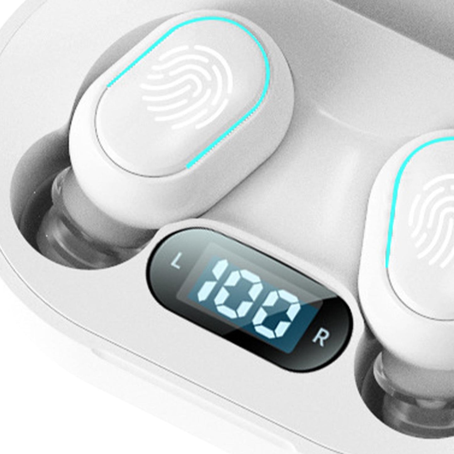 Wireless Bluetooth Earbuds 5.2 Noise Cancelling Rechargeable for Work Sport White