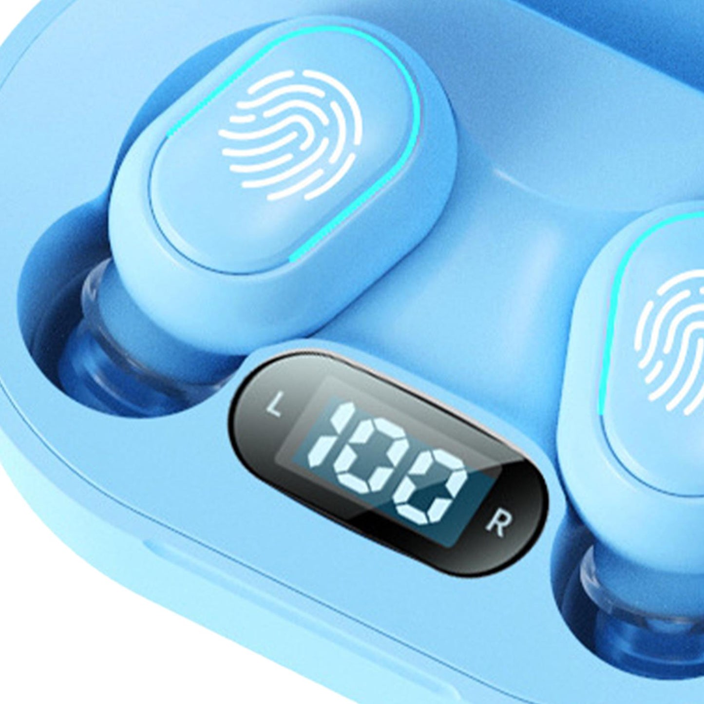 Wireless Bluetooth Earbuds 5.2 Noise Cancelling Rechargeable for Work Sport Blue