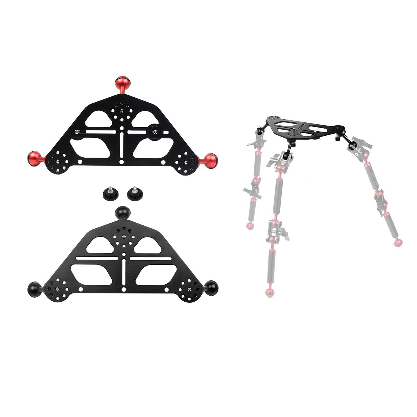Video Triangle Gimbal Tray Underwater for DSLR Digital cam Tripod Base Red