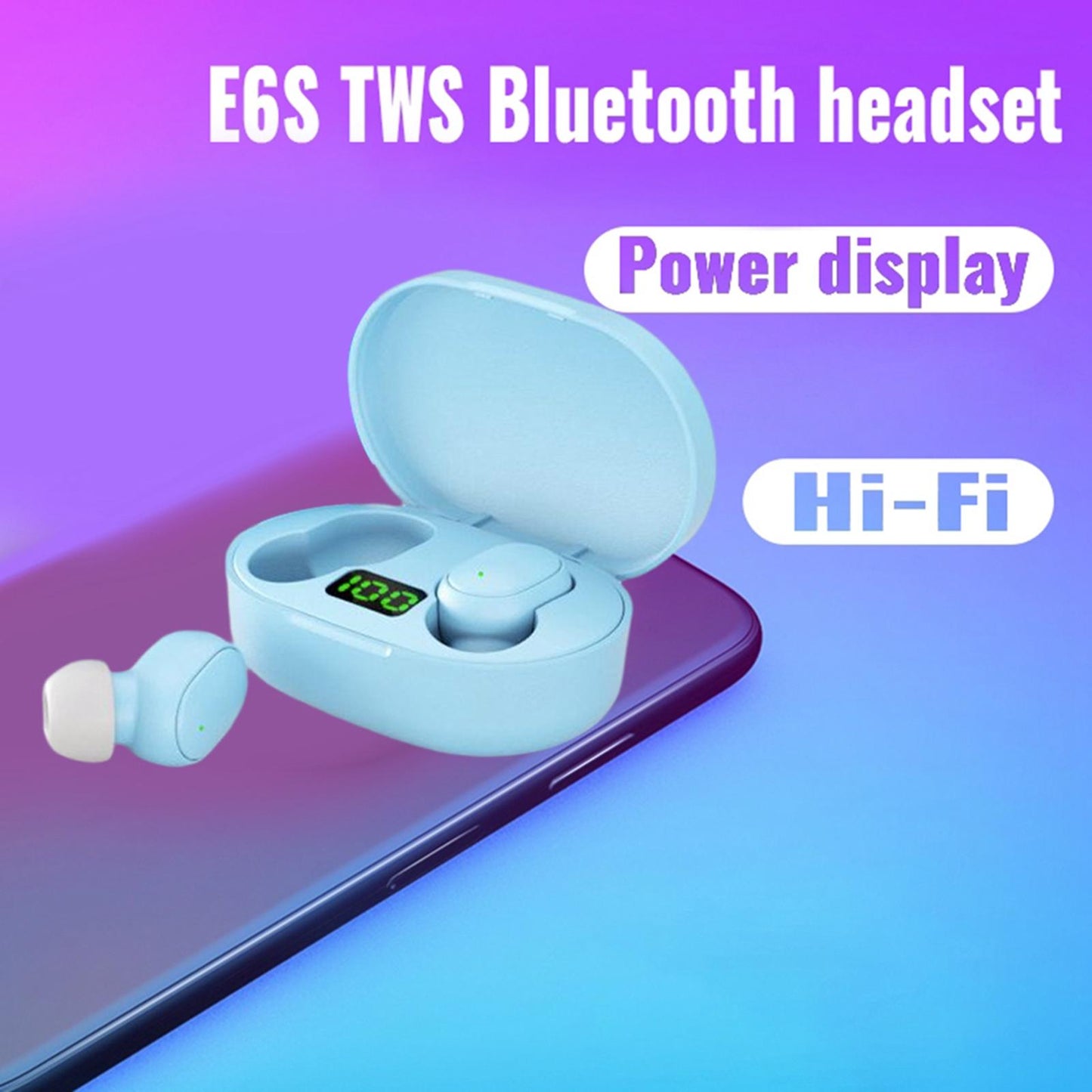 Wireless Earbuds IPX4 Waterproof Stereo Earphones in Ear for Travel Sports Blue