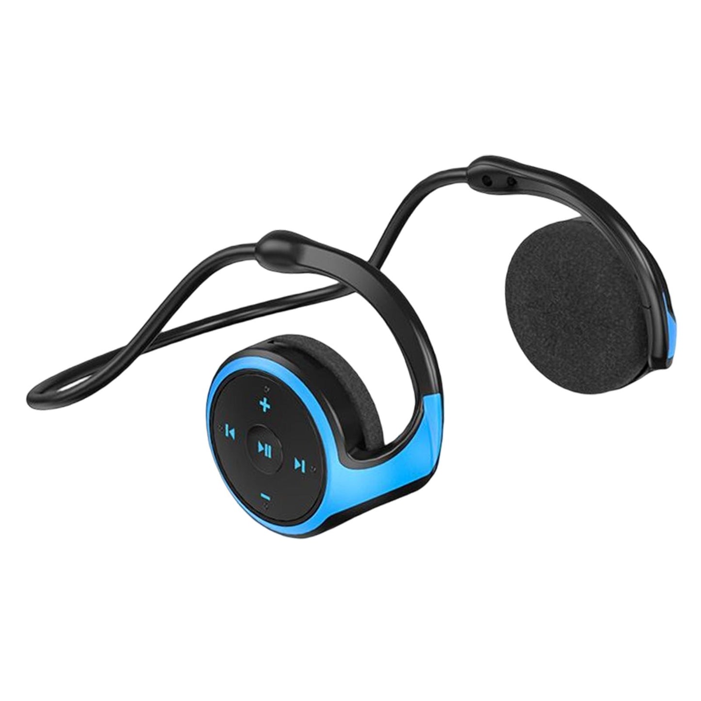 Wireless Earhook Headset Bluetooth 5.0 FM Radio for Running Gym Gaming Blue