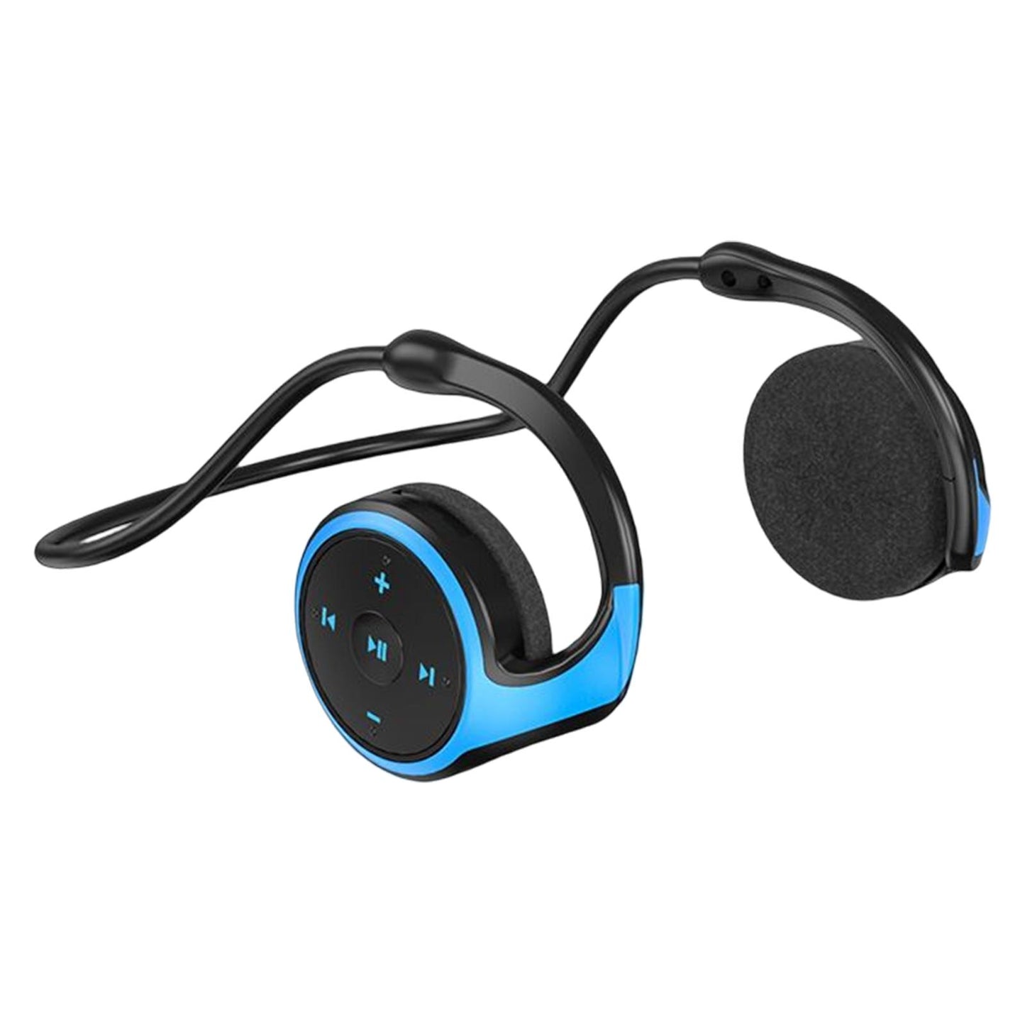 Wireless Earhook Headset Bluetooth 5.0 FM Radio for Running Gym Gaming Blue