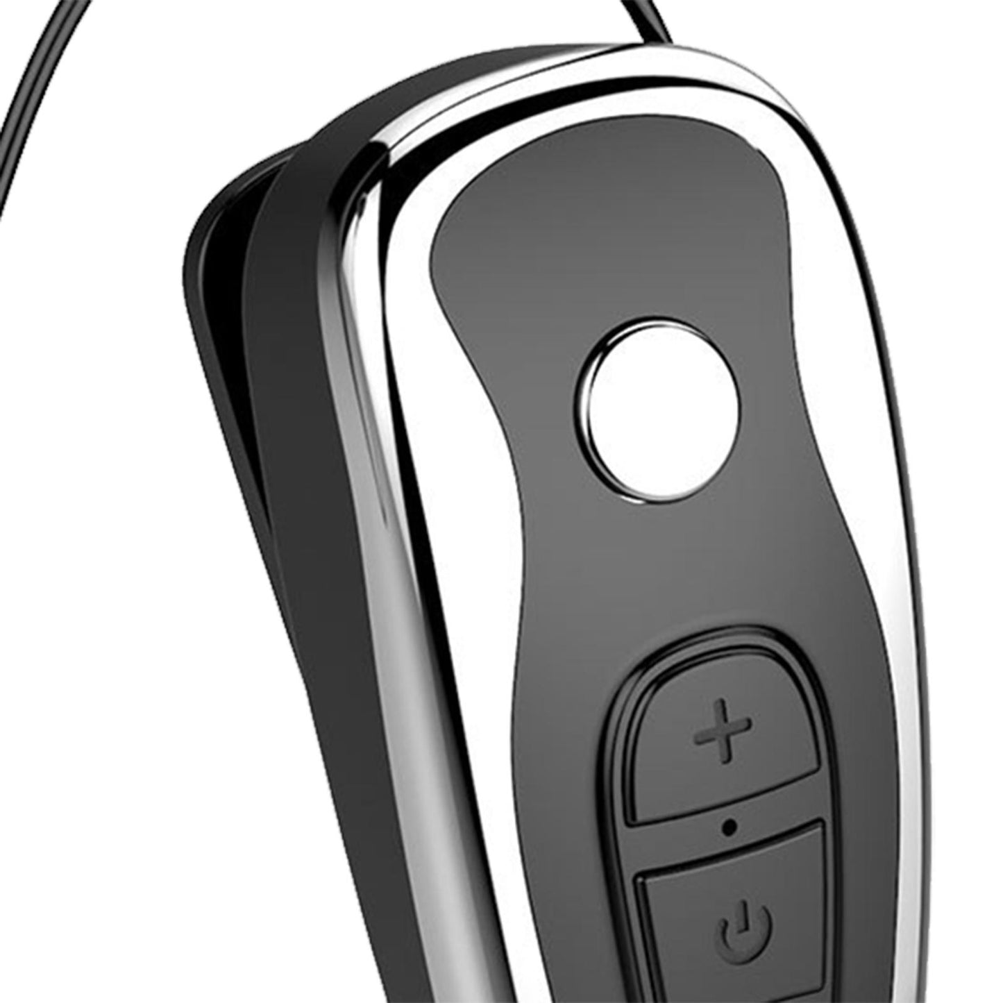 Retractable Clip On Wireless Headset with Mic for Phone Sport Running Silver