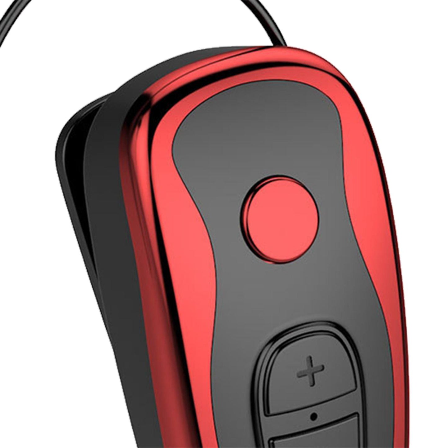 Retractable Clip On Wireless Headset with Mic for Phone Sport Running Red