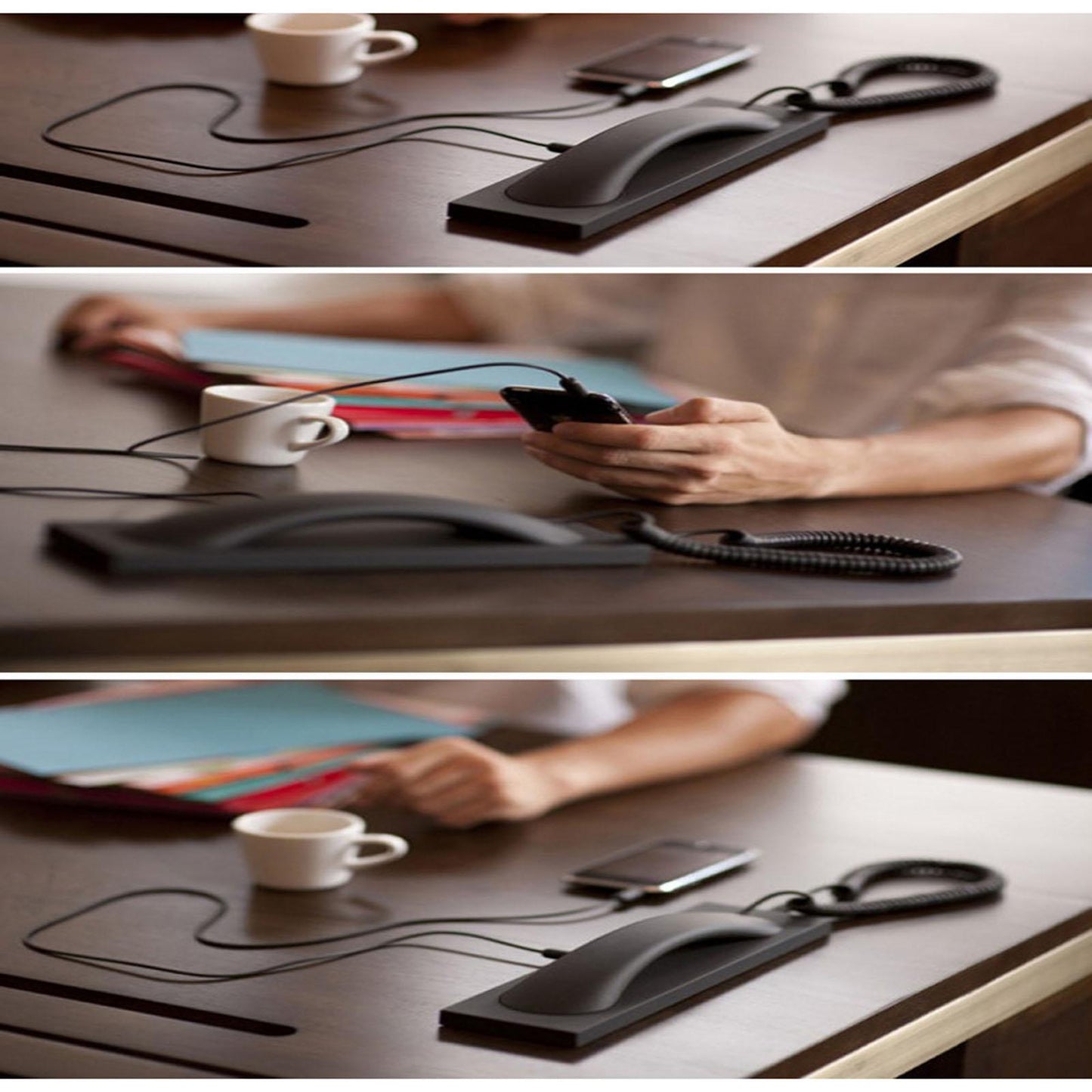 Retro Phone Handset Headset Comfortable Call Fashion for iPhone Smartphones Black