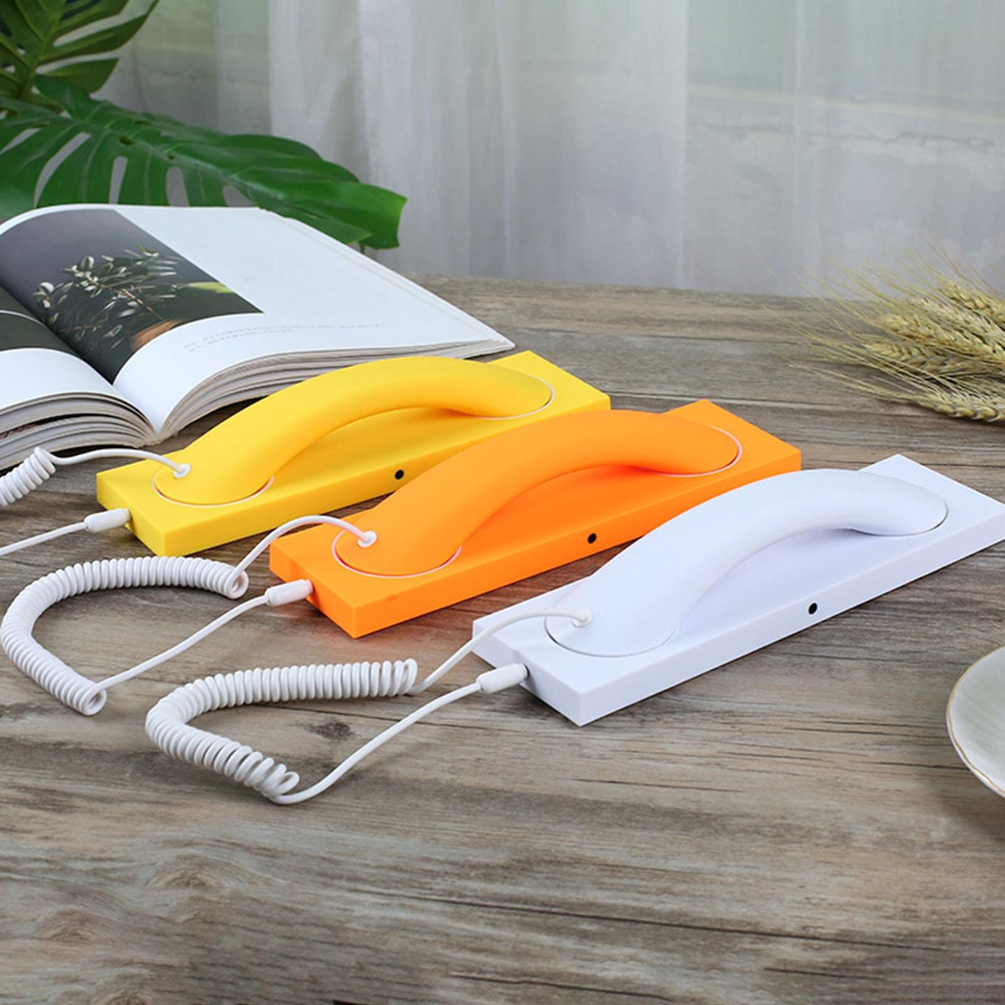 Retro Phone Handset Headset Comfortable Call Fashion for iPhone Smartphones White