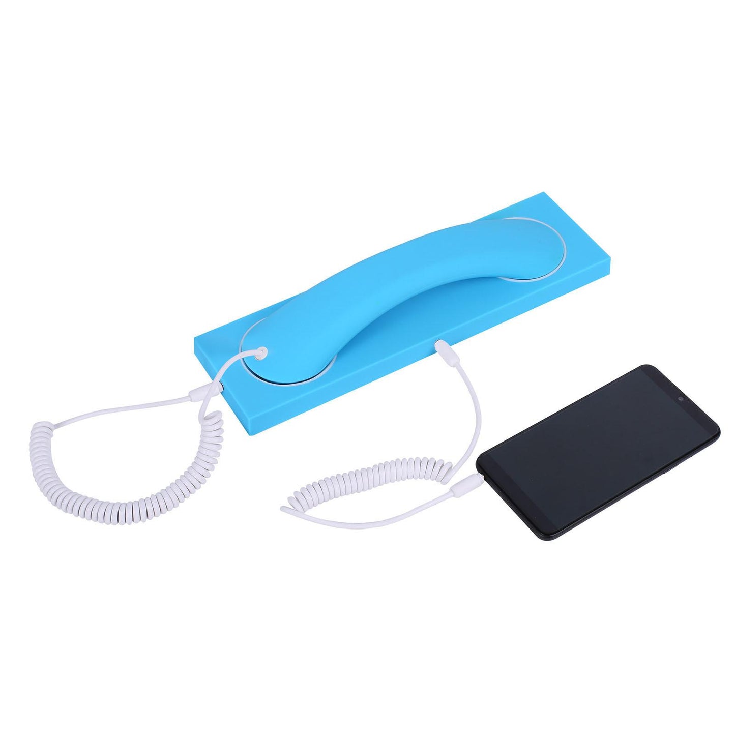 Retro Phone Handset Headset Comfortable Call Fashion for iPhone Smartphones Blue
