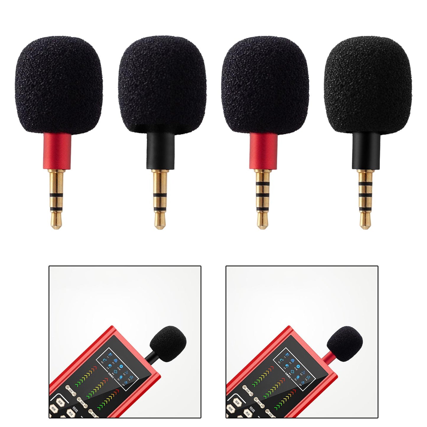 Mini Condenser Microphone Anti Interference for Cell Phone Red Three Level