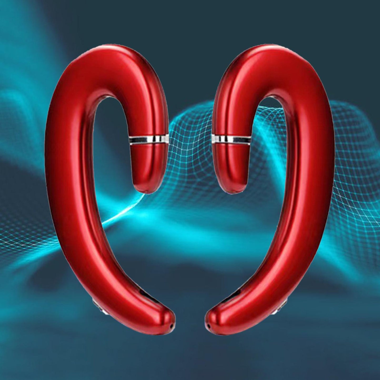 Bluetooth 5.0 Headphone HD Calling Built in Mic for Driving Business Red