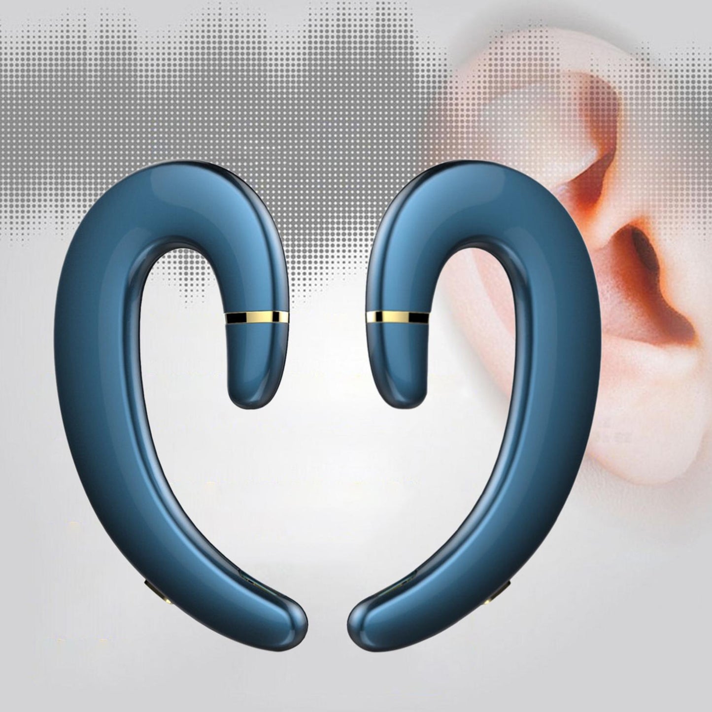 Bluetooth 5.0 Headphone HD Calling Built in Mic for Driving Business Blue