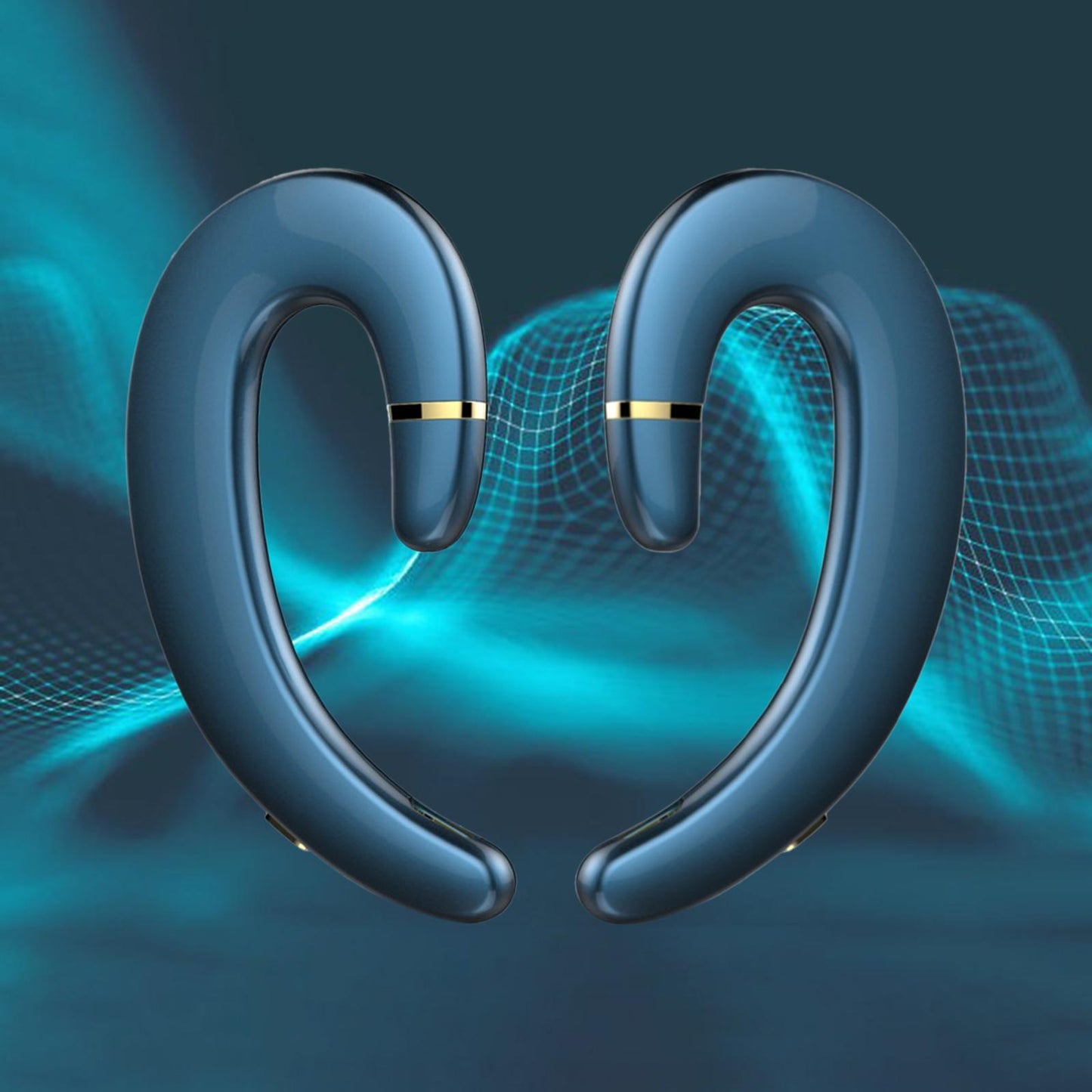 Bluetooth 5.0 Headphone HD Calling Built in Mic for Driving Business Blue