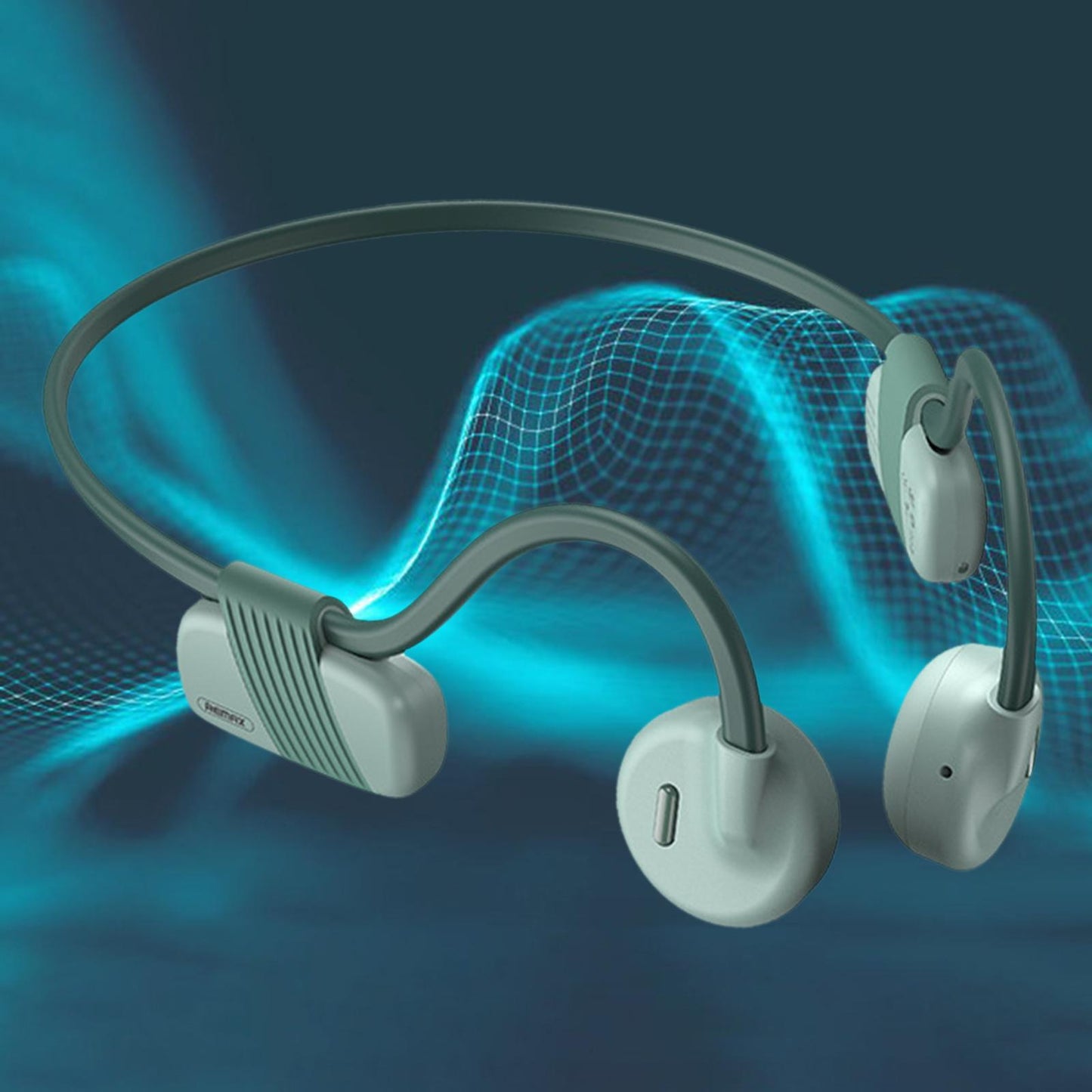 Bone Conduction Headphones with Mic IPX6 Waterproof for Bicycling Sports Green