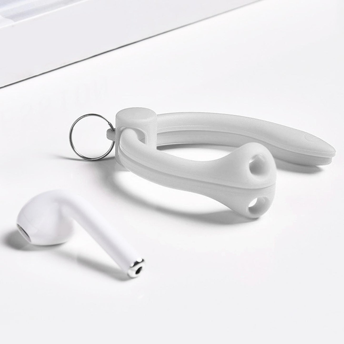 Silicone Ear Hooks Anti Drop Anti Slip for Bluetooth Earbuds Accessories White