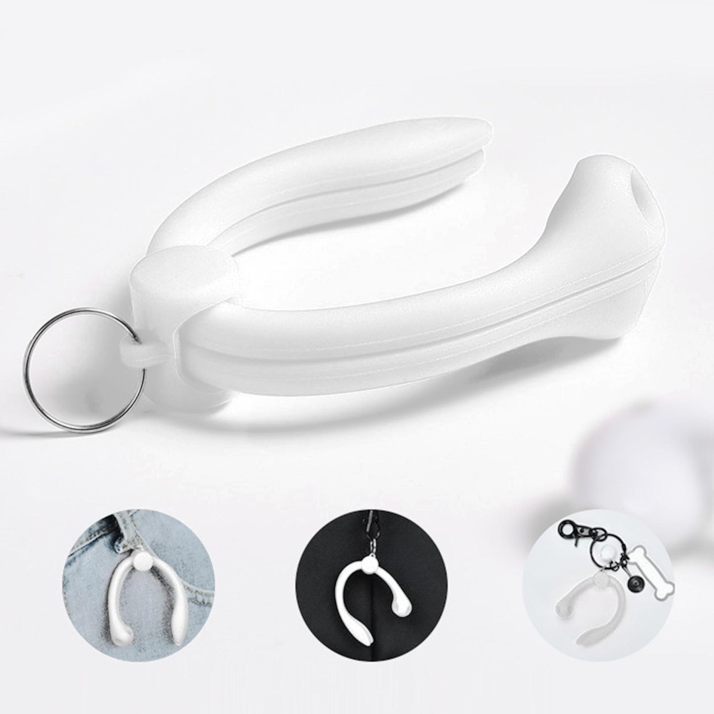 Silicone Ear Hooks Anti Drop Anti Slip for Bluetooth Earbuds Accessories Bright White
