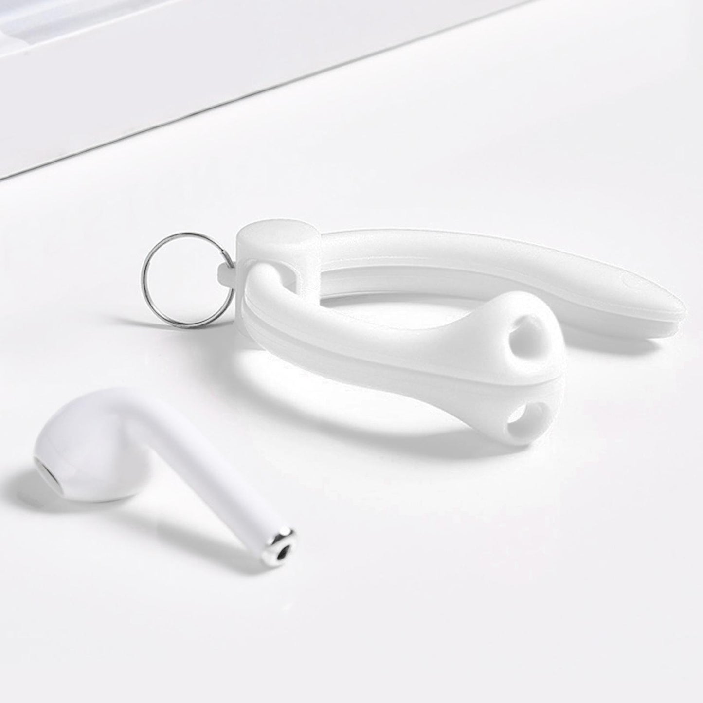 Silicone Ear Hooks Anti Drop Anti Slip for Bluetooth Earbuds Accessories Bright White