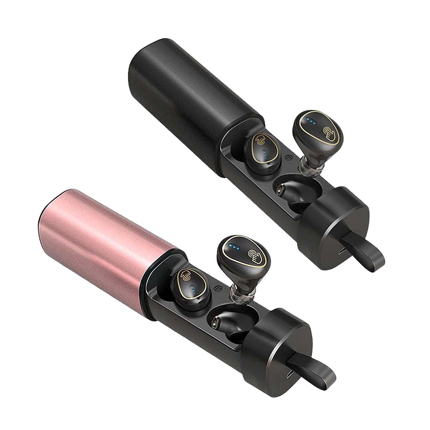 Wireless Earbuds Built in Microphone LED Display Headset for Travel Working Black