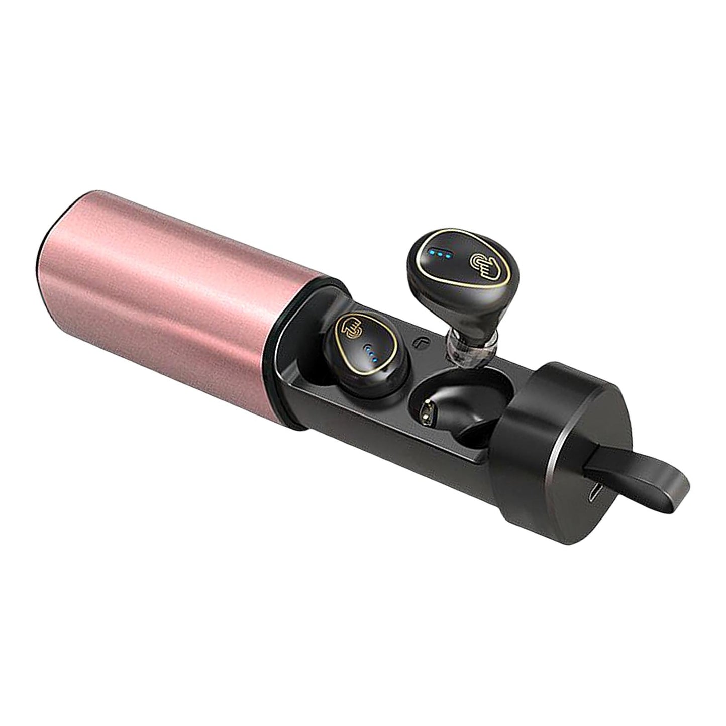 Wireless Earbuds Built in Microphone LED Display Headset for Travel Working Rose Gold