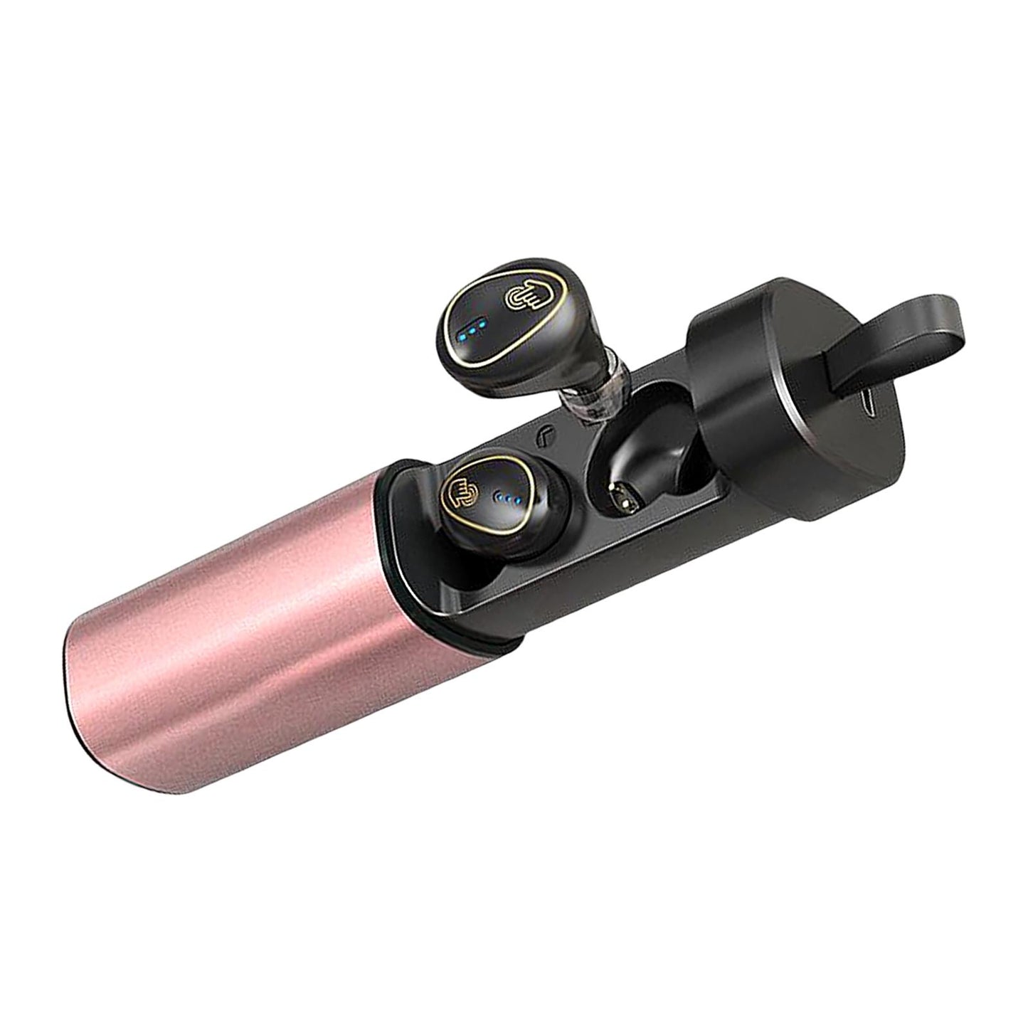 Wireless Earbuds Built in Microphone LED Display Headset for Travel Working Rose Gold