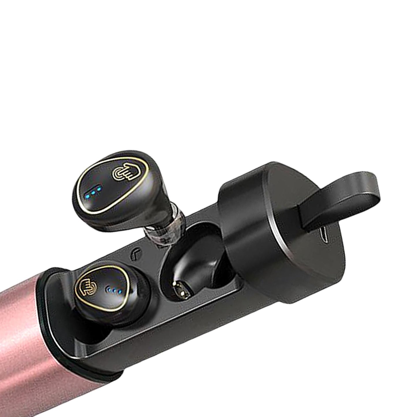 Wireless Earbuds Built in Microphone LED Display Headset for Travel Working Rose Gold