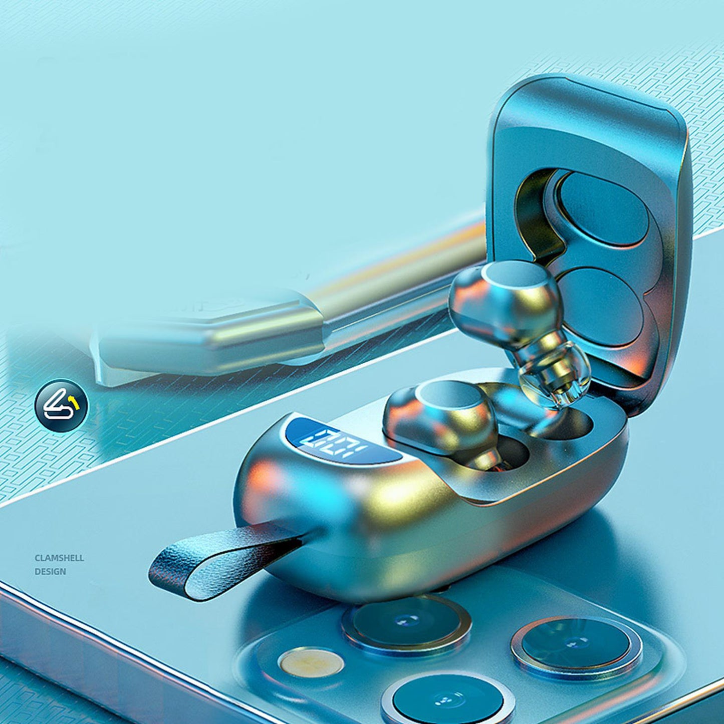 Wireless Earbuds V5.1 in Ear Noise Canceling with Charging Case Black