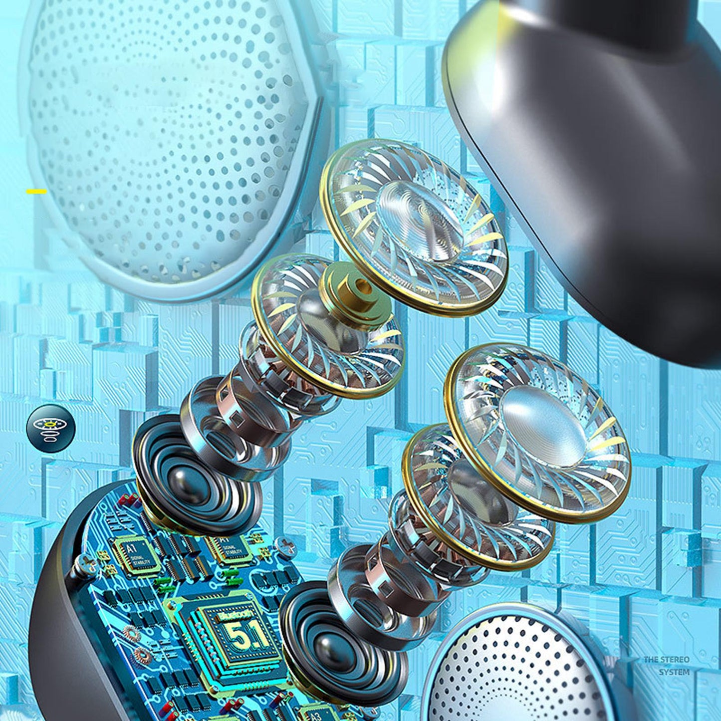 Wireless Earbuds V5.1 in Ear Noise Canceling with Charging Case Black