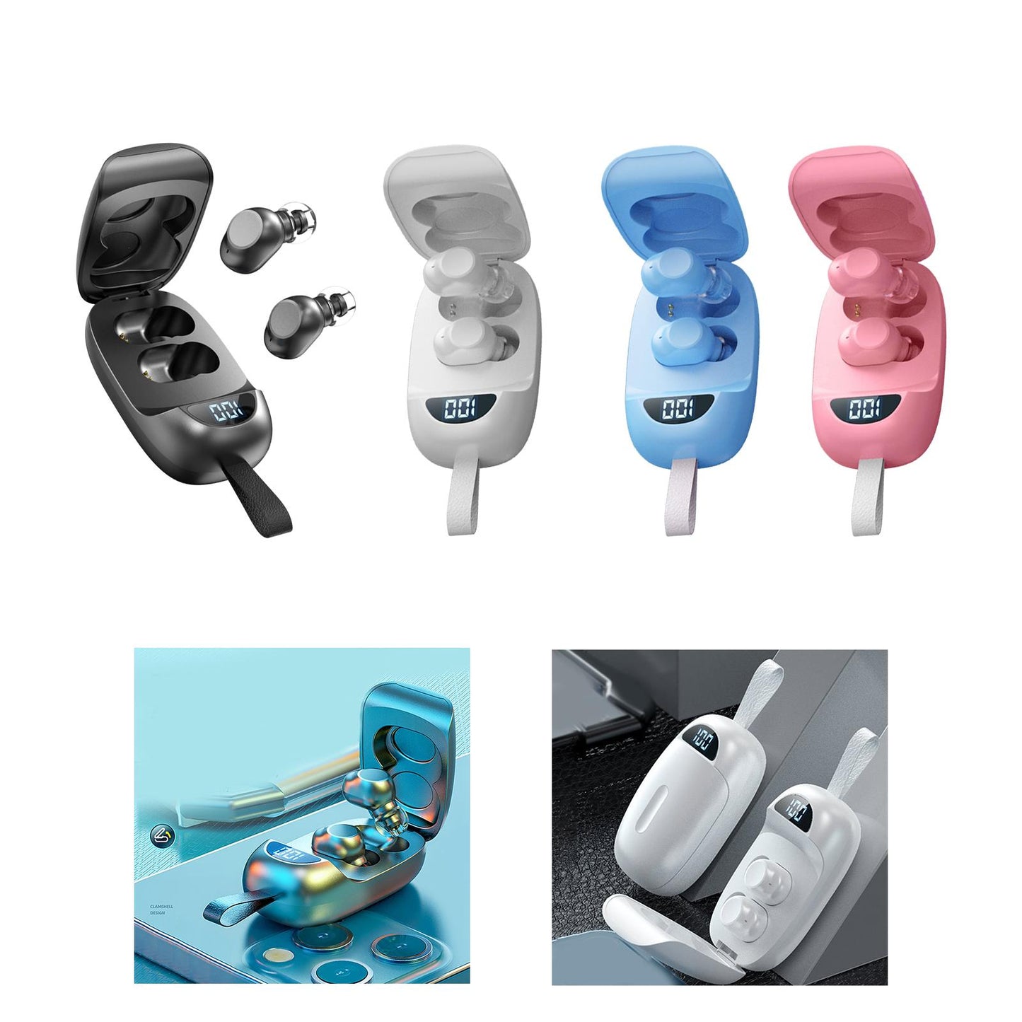 Wireless Earbuds V5.1 in Ear Noise Canceling with Charging Case Black