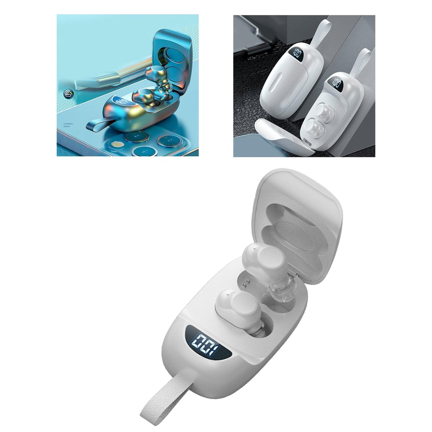 Wireless Earbuds V5.1 in Ear Noise Canceling with Charging Case White