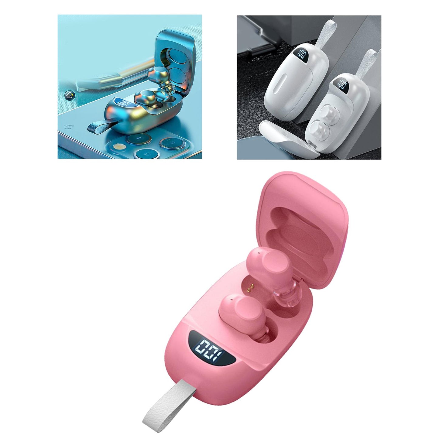 Wireless Earbuds V5.1 in Ear Noise Canceling with Charging Case Pink