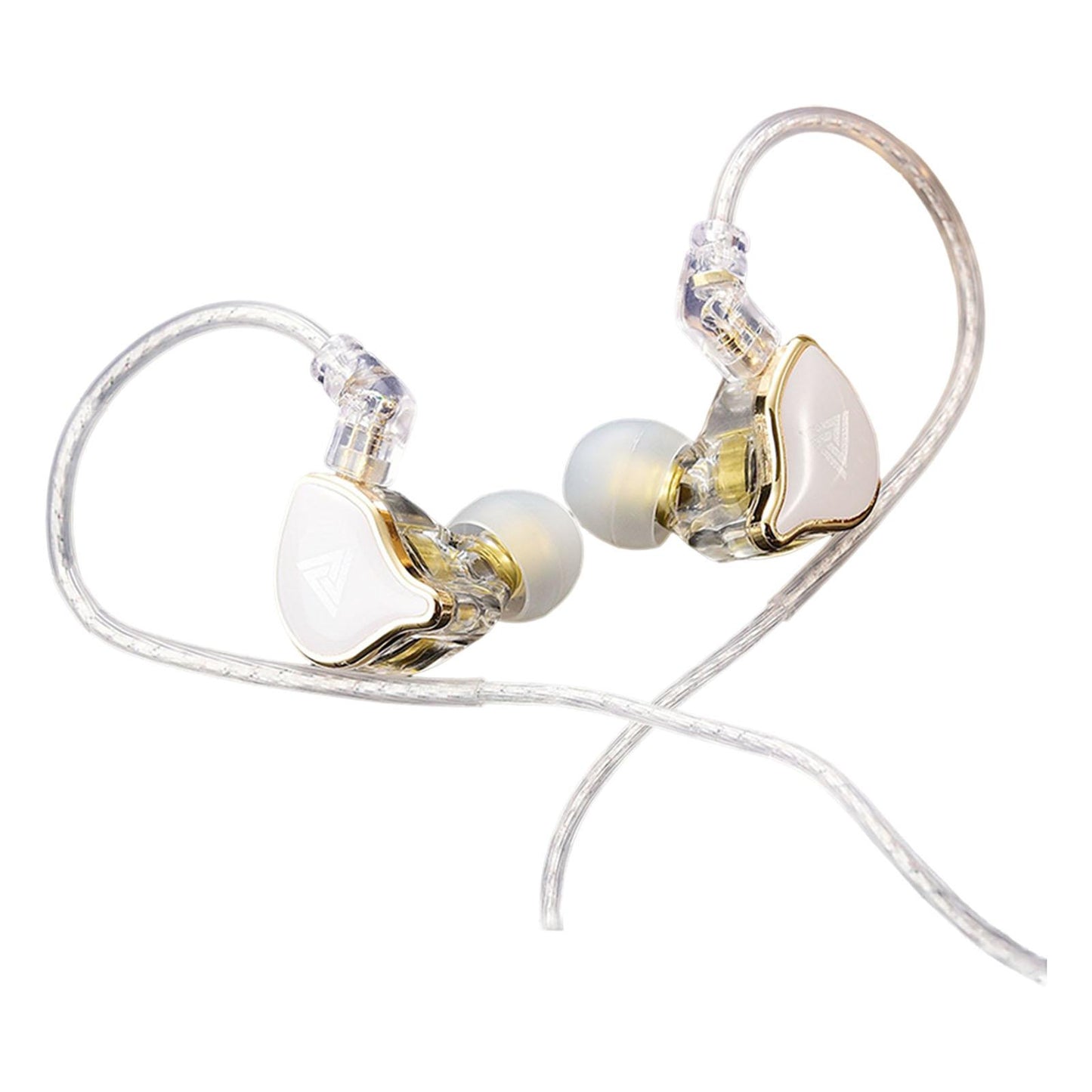Dynamic Earphone with Mic 10mm Monitor Comfortable Headset for DJ White