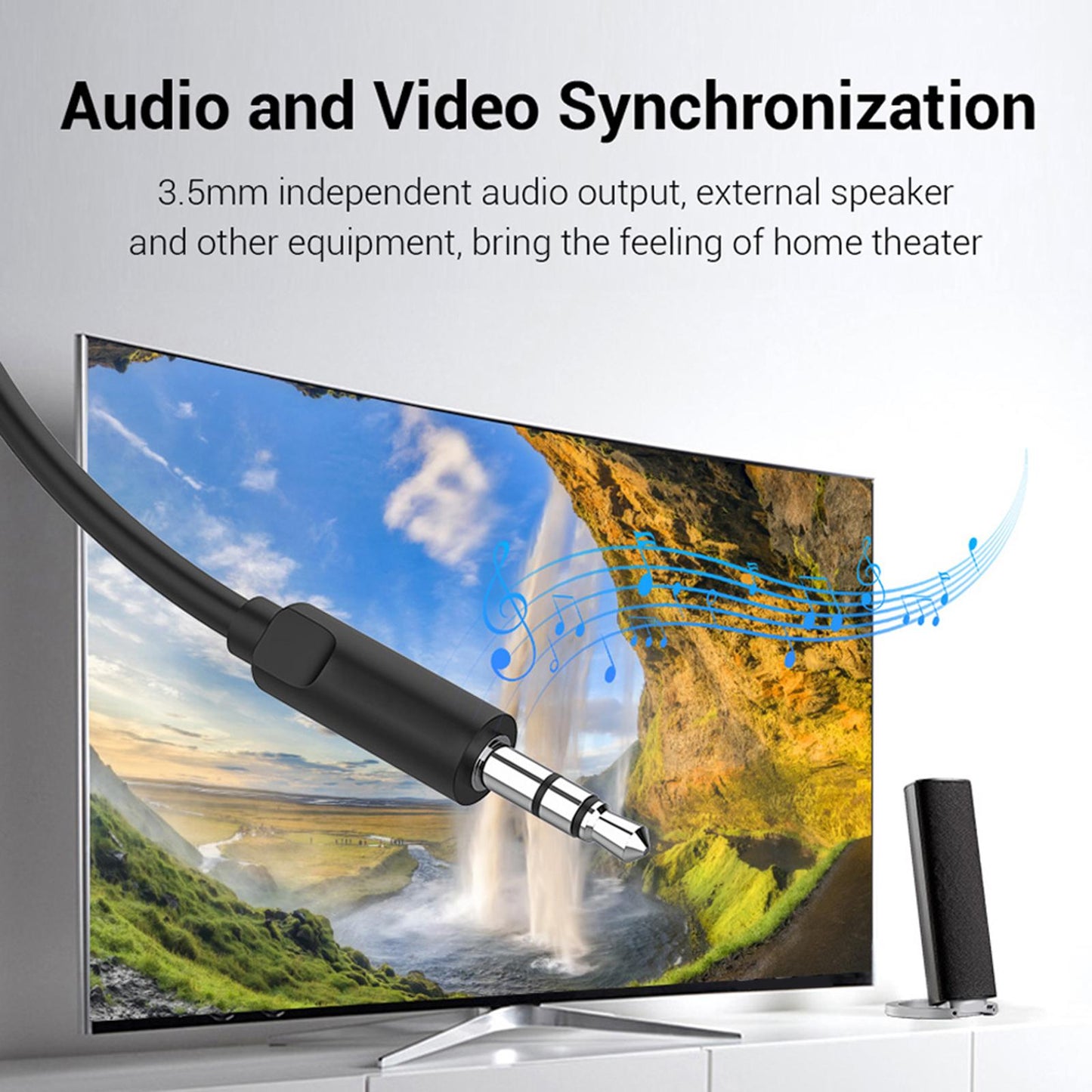 VGA to HDMI Converter Cable with Audio 1080P for TV Boxes Computer Monitor 1m