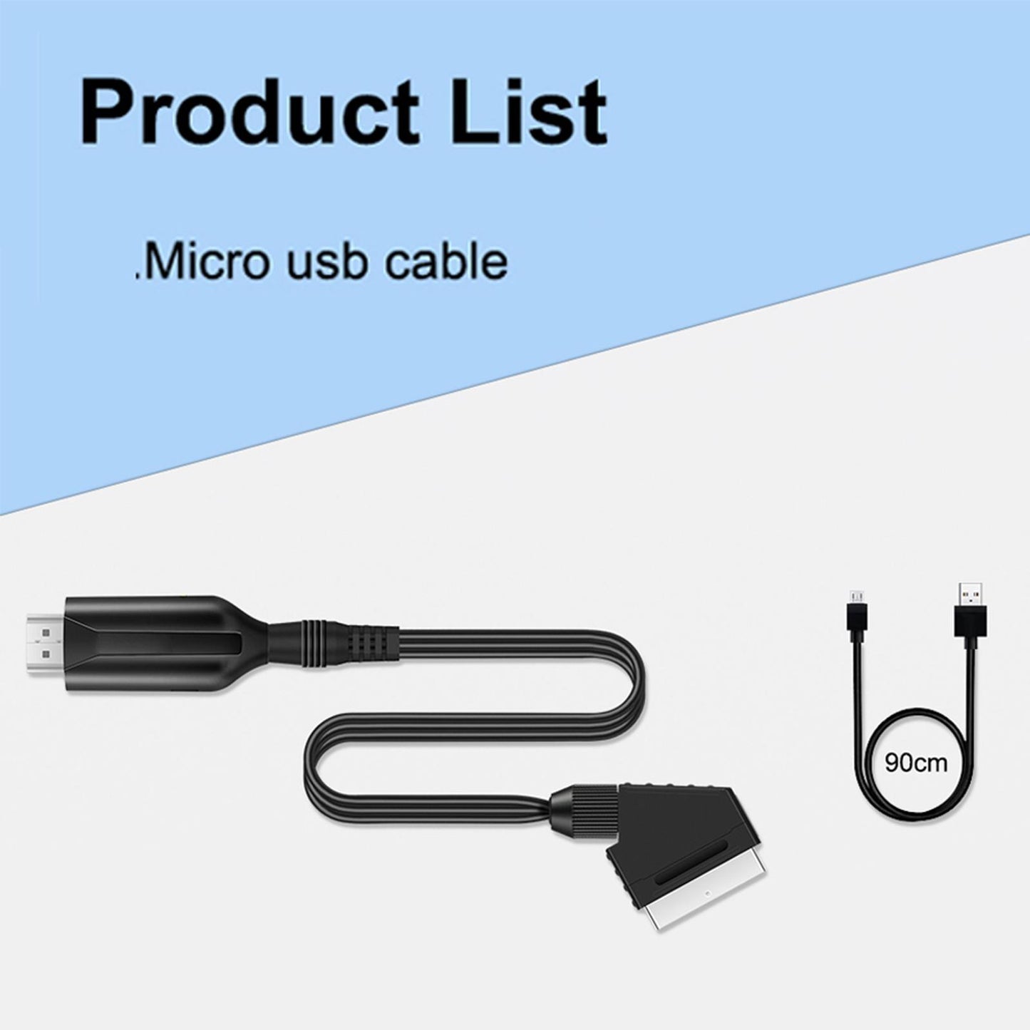 HDMI to SCART Cable Converter with USB Cable for Computer Projector Monitor