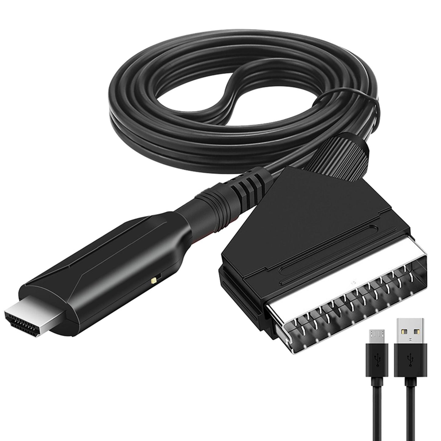 HDMI to SCART Cable Converter with USB Cable for Computer Projector Monitor