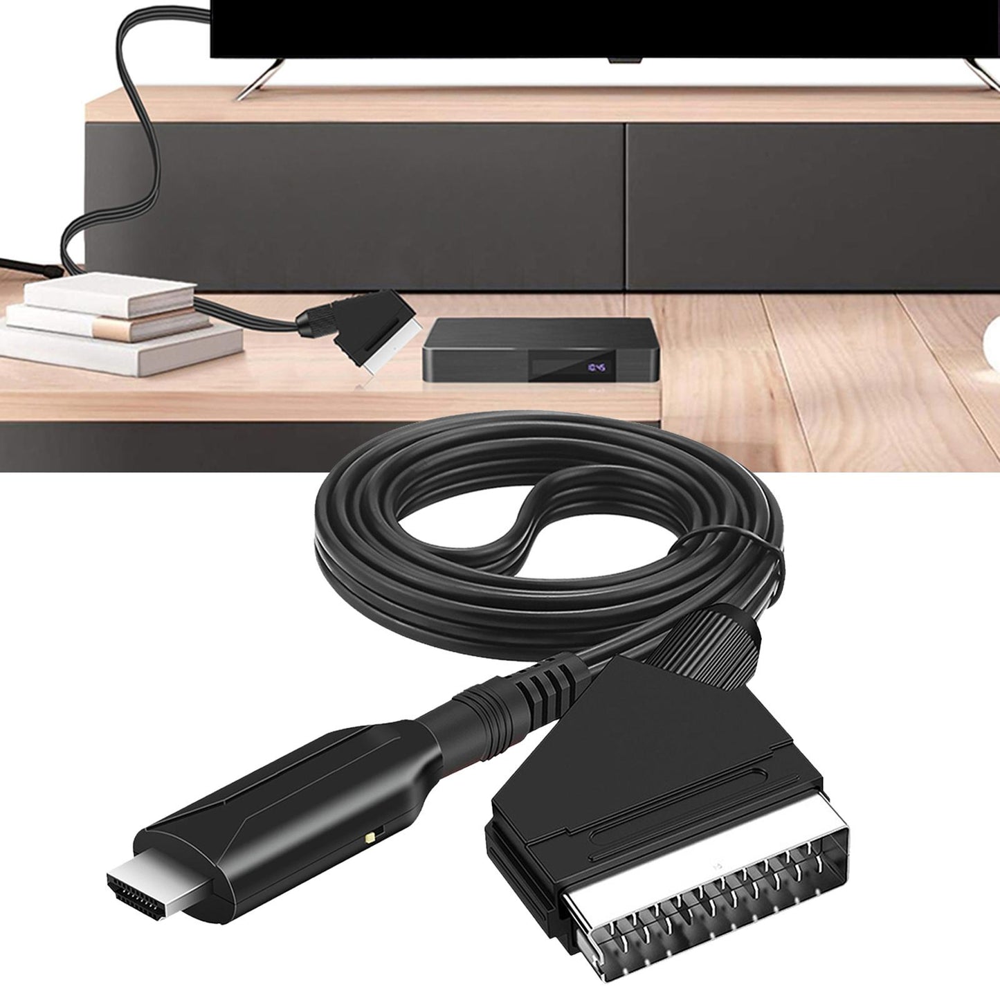 SCART Input to HDMI Output Converter Cable 1080P for STB Projector Monitor