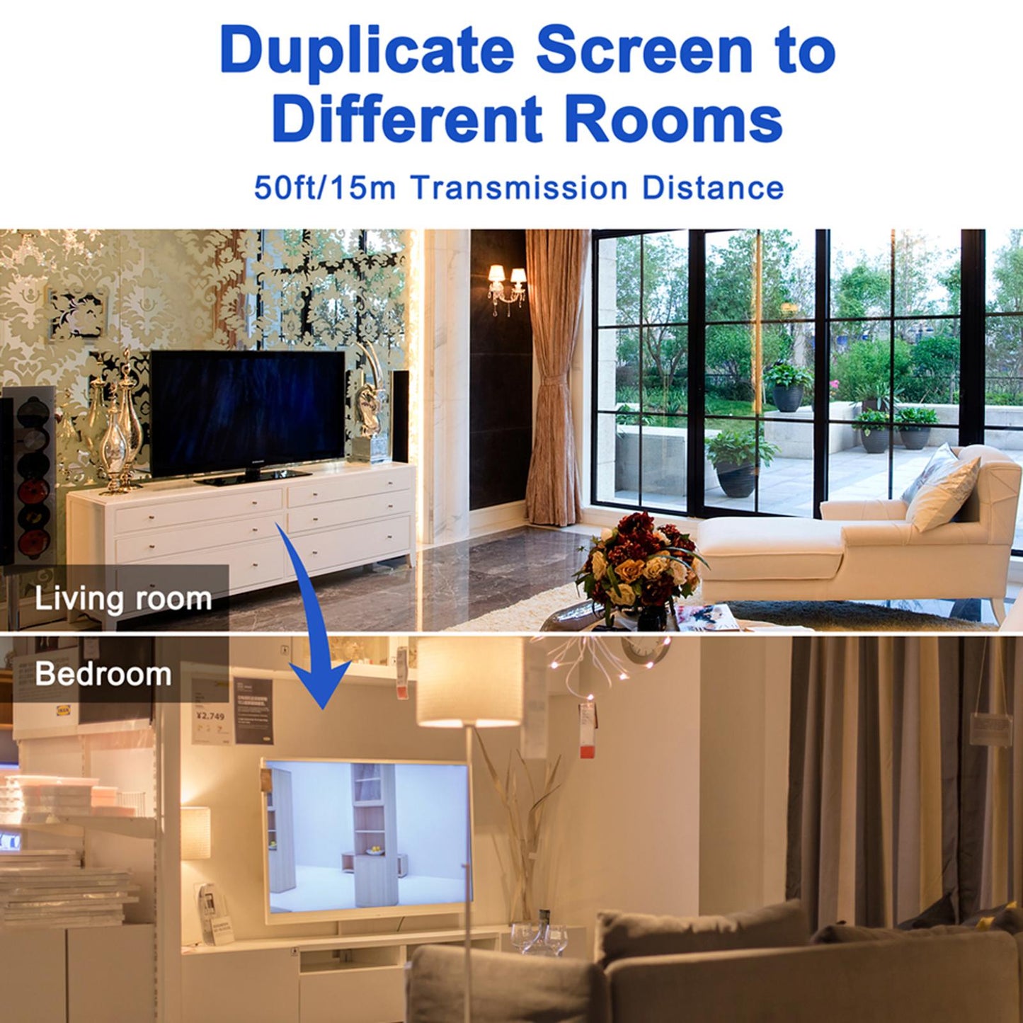 4K HDMI Splitter 1080P 3D Splitter for Dual Monitor with USB Cable Portable