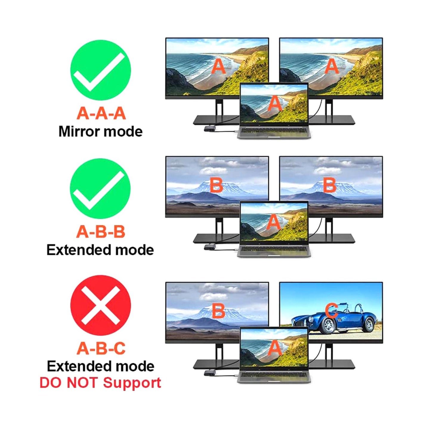 USB 3.0 to HDMI VGA Adapter HD 1080P Dual Output for Desktop Monitor PC Gray