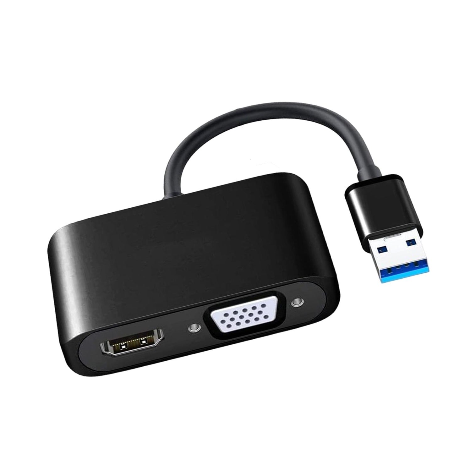 USB 3.0 to HDMI VGA Adapter HD 1080P Dual Output for Desktop Monitor PC Black
